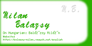 milan balazsy business card